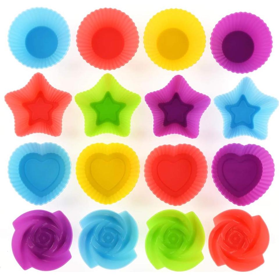 Tazas de Hornear de Silicona Mirenlife - 24 Piezas - 4 Formas