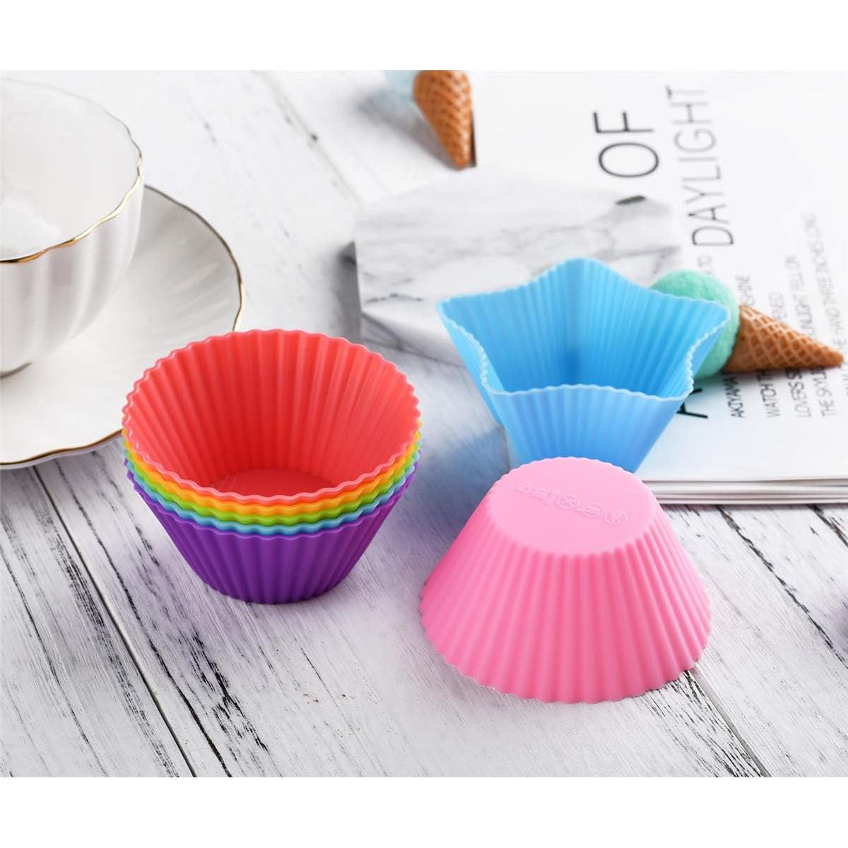 Tazas de Hornear de Silicona Mirenlife - 24 Piezas - 4 Formas