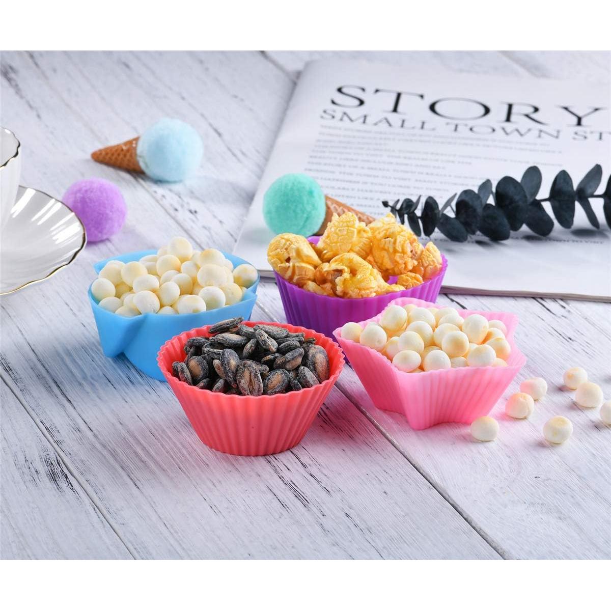 Tazas de Hornear de Silicona Mirenlife - 24 Piezas - 4 Formas