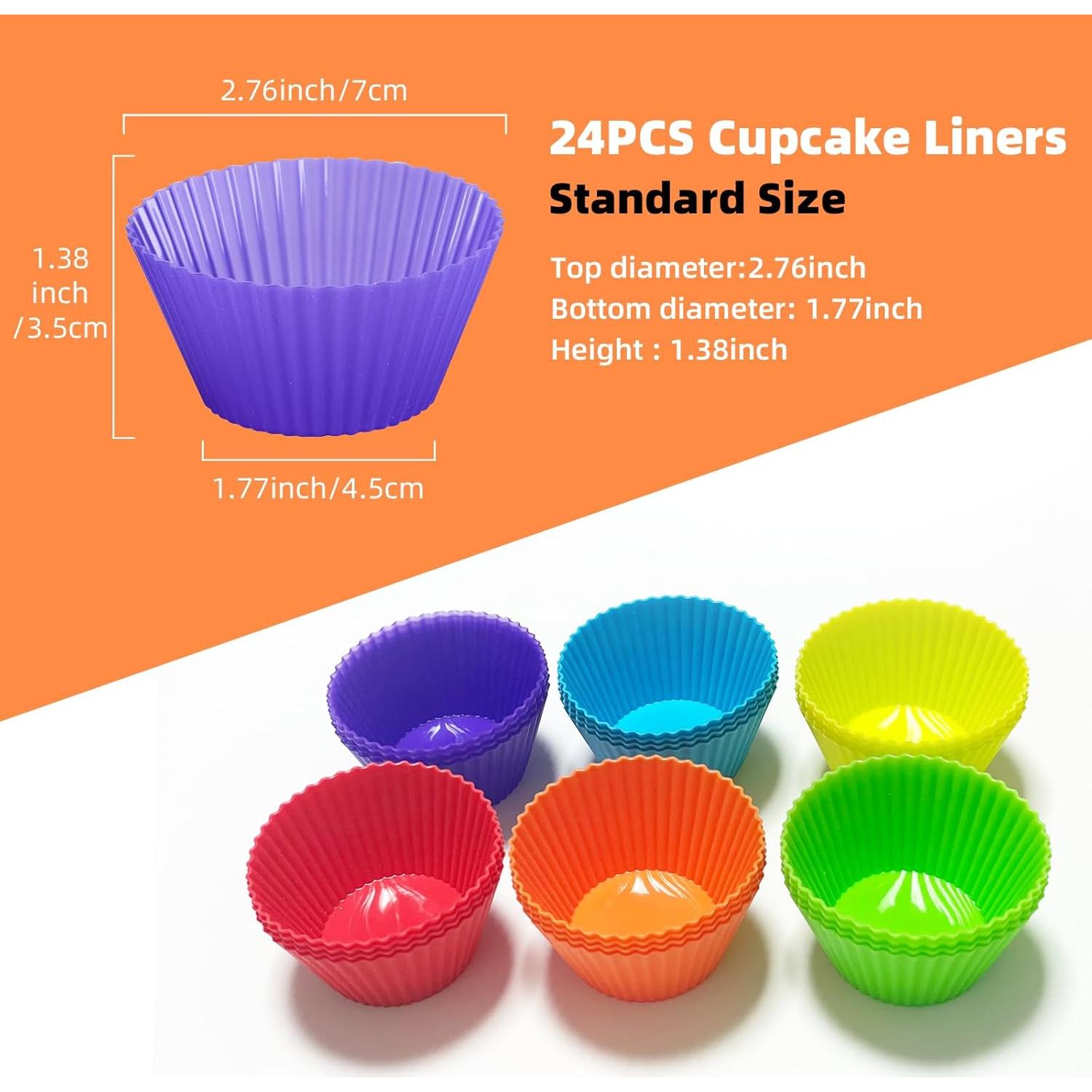 Moldes de Silicona Reutilizables TEIBVG 24 Piezas 7cm