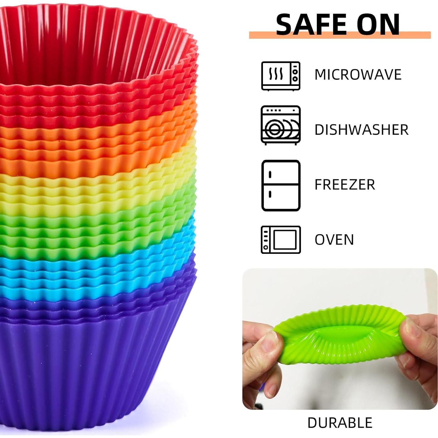 Moldes de Silicona Reutilizables TEIBVG 24 Piezas 7cm