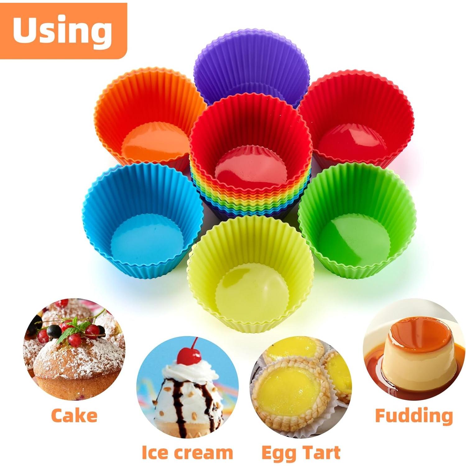 Moldes de Silicona Reutilizables TEIBVG 24 Piezas 7cm