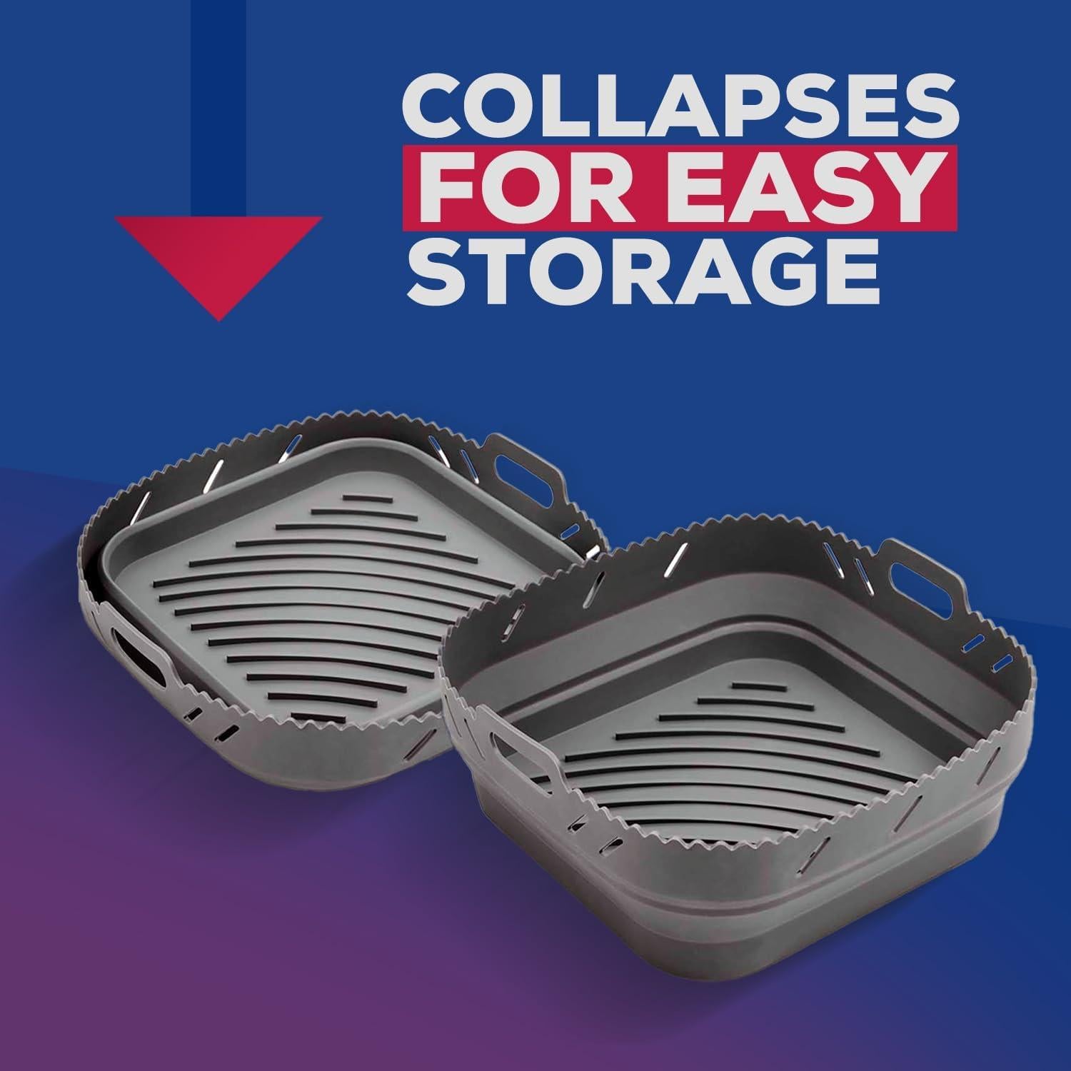 Forro de Silicona Plegable HIC Kitchen 22.86 cm Cuadrado 5-7 Qt