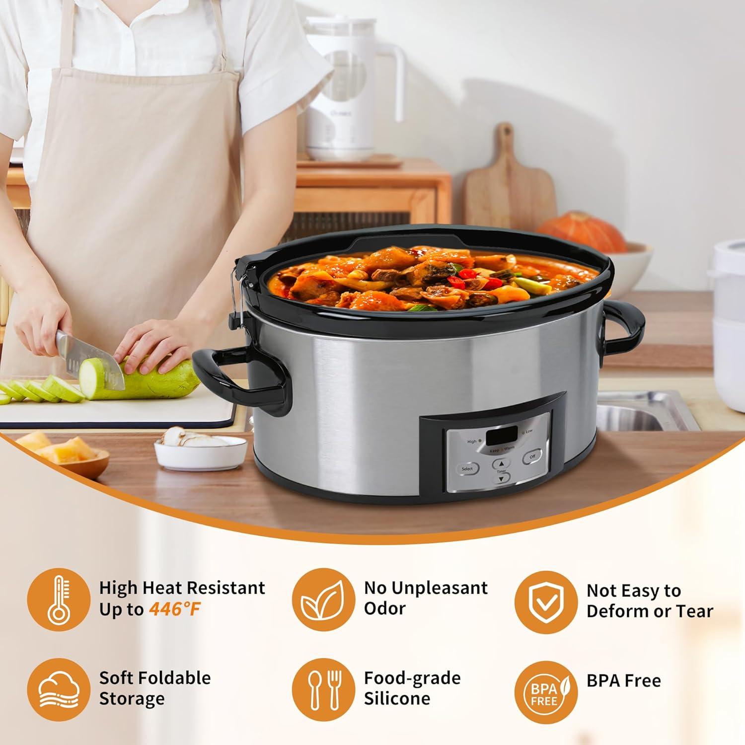 Forros de Silicona Reutilizables Maywe Tanso para Olla de Cocción Lenta 6 QT