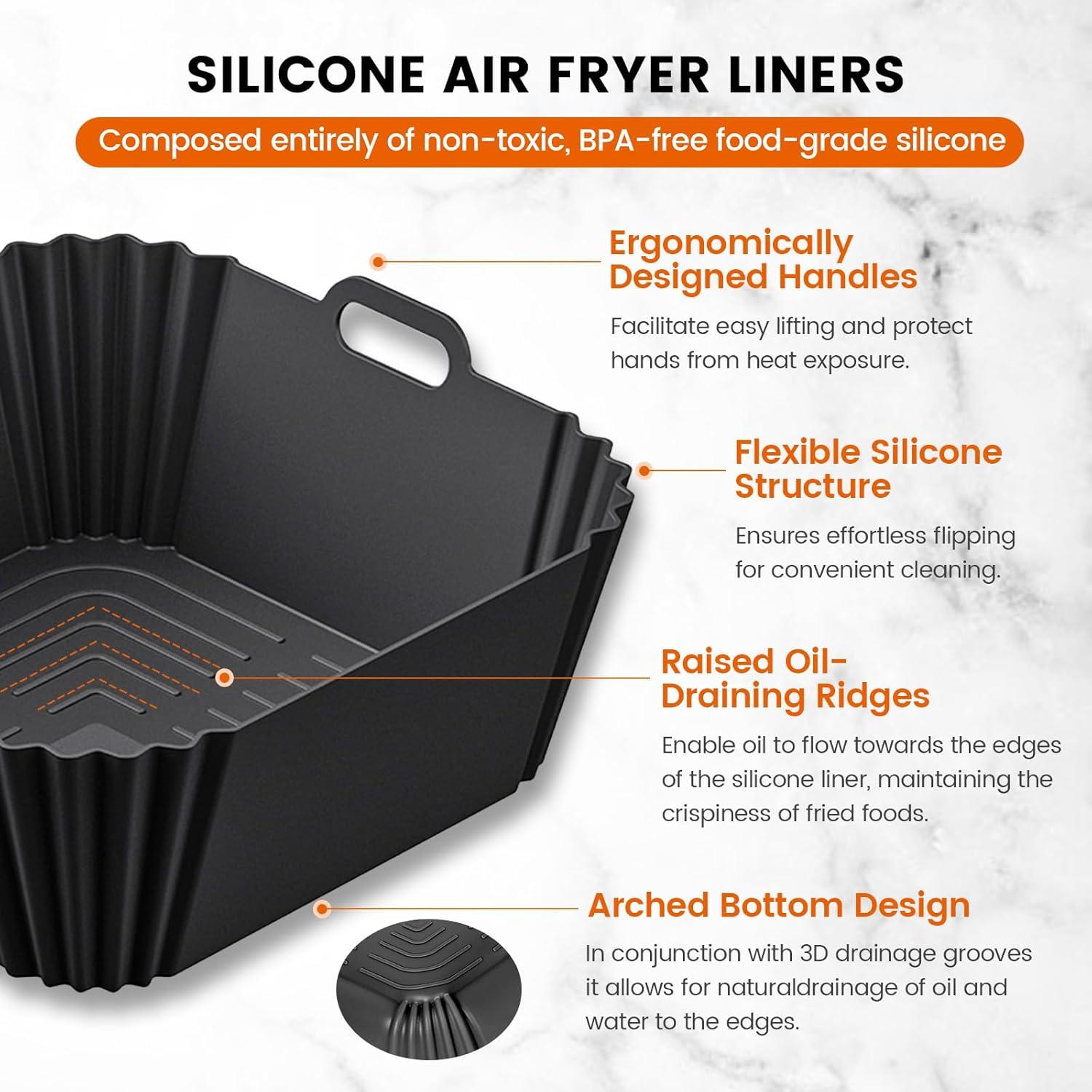 Forros de Silicona Reutilizables KALWNIA para Freidora Ninja Crispi