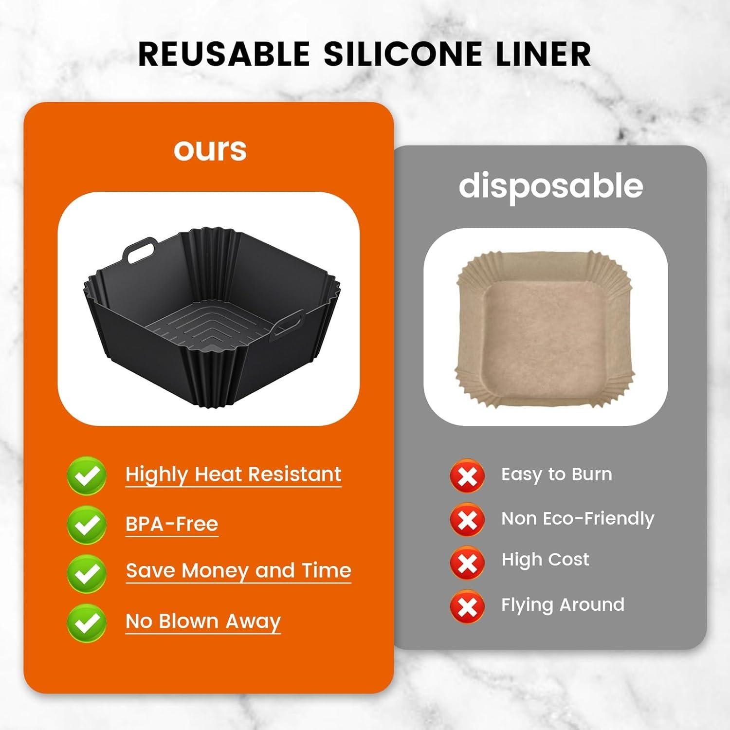 Forros de Silicona Reutilizables KALWNIA para Freidora Ninja Crispi