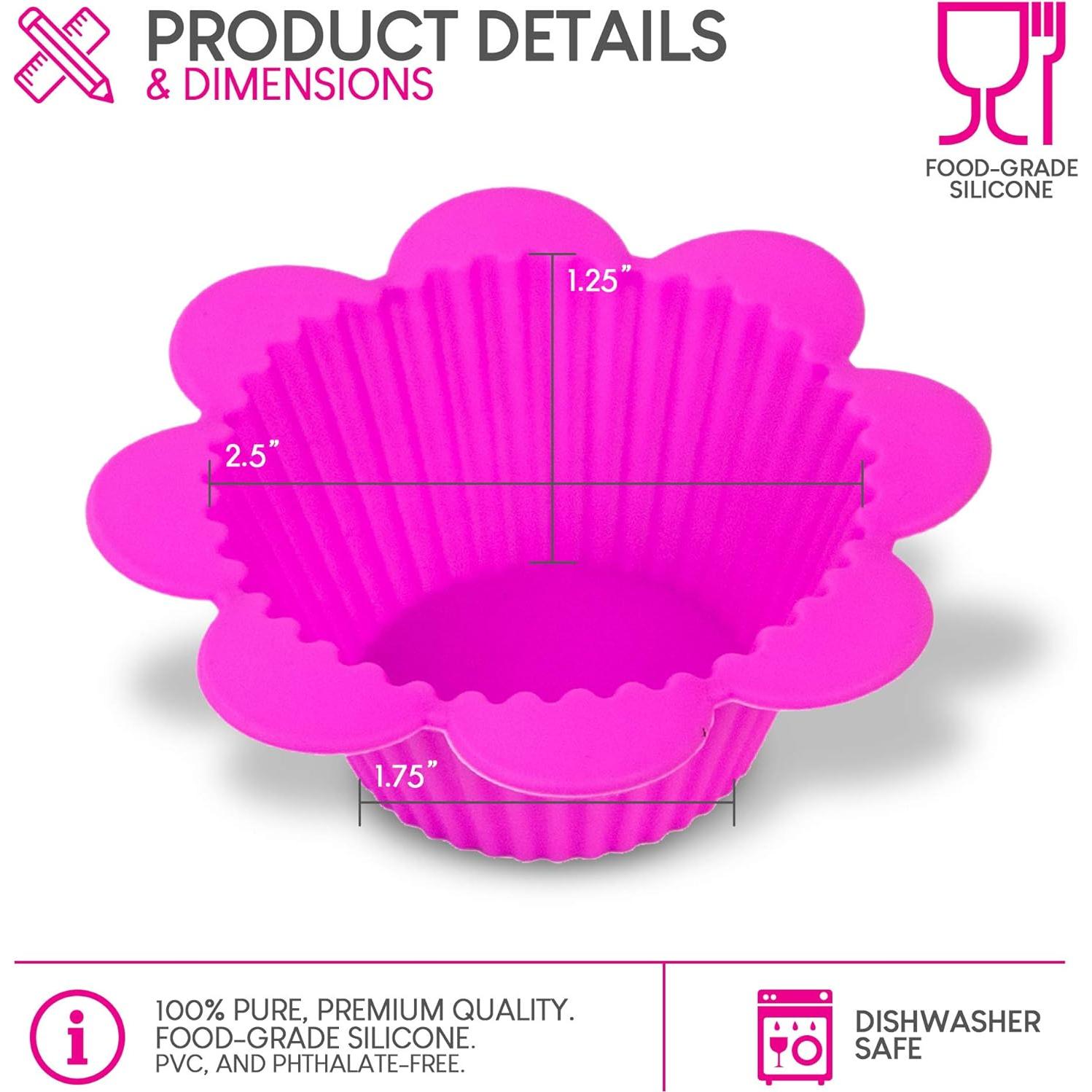 Moldes de Cupcake de Silicona Exultimate - Juego de 12 Flores