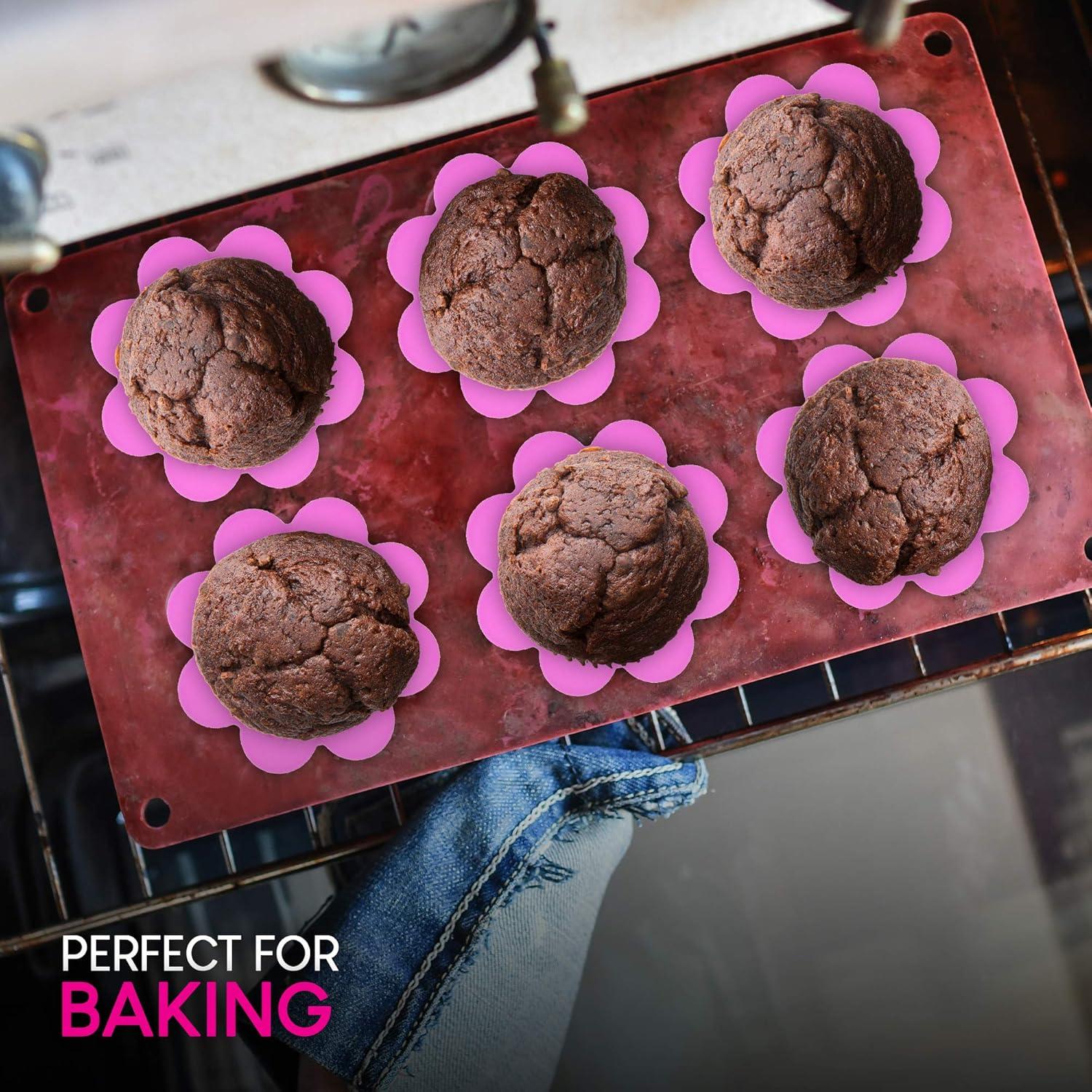 Moldes de Cupcake de Silicona Exultimate - Juego de 12 Flores