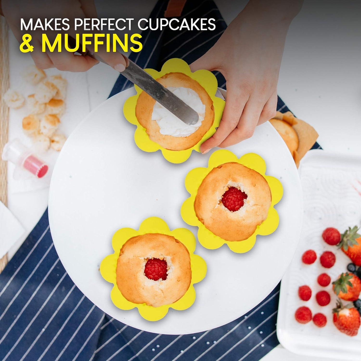 Moldes de Cupcake de Silicona Exultimate - Juego de 12 Flores