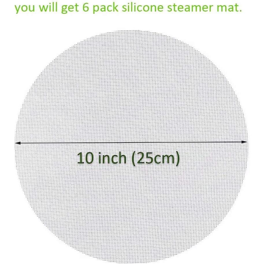 Malla de Vapor de Silicona Melostu 25.4 cm Antiadherente - Paquete de 6