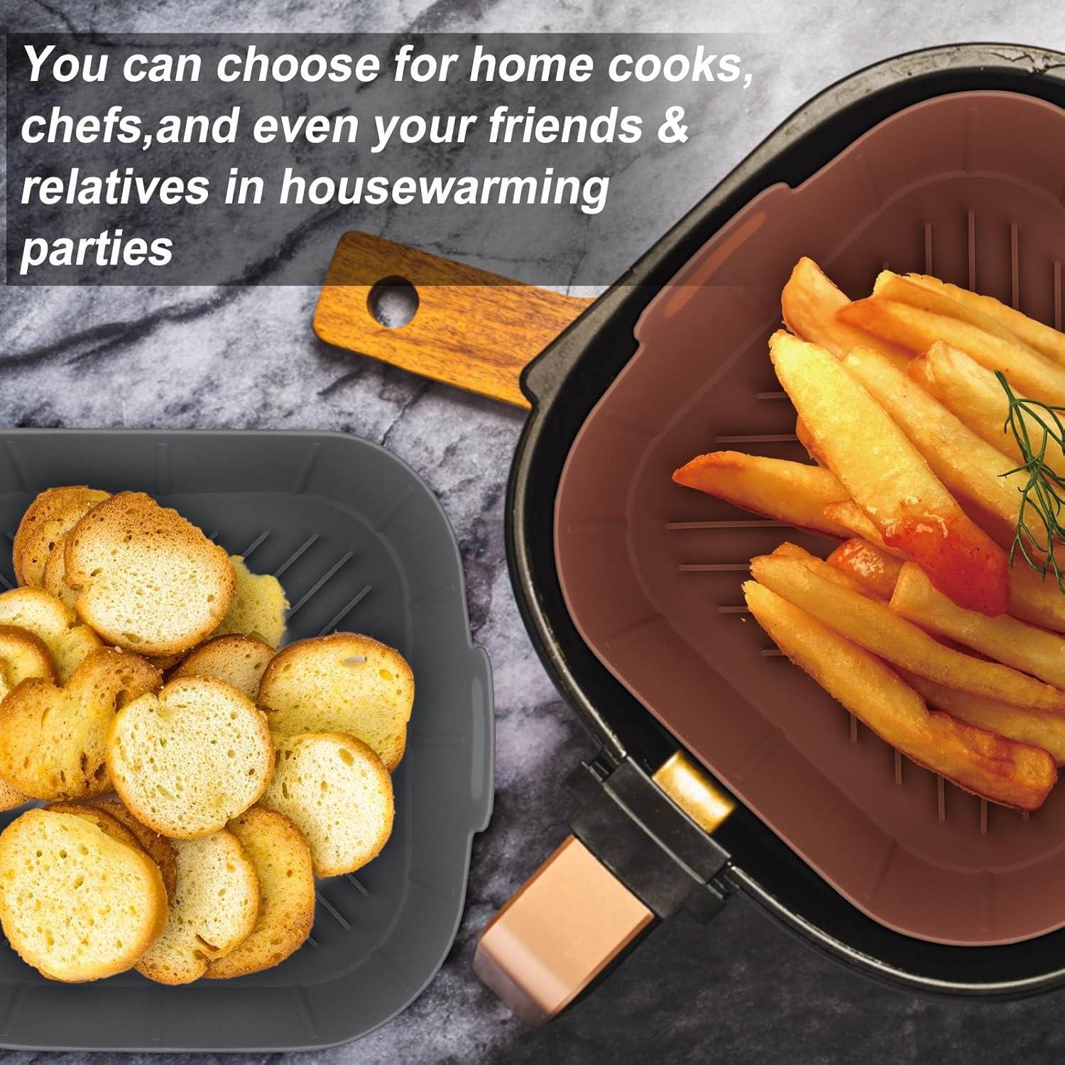 Forros de Silicona Reutilizables TQEONKL para Freidora de Aire 20.8 cm