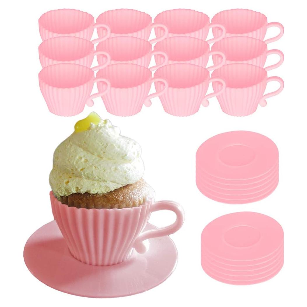 Moldes para Cupcakes Evelots - Juego de 24 Piezas de Silicona
