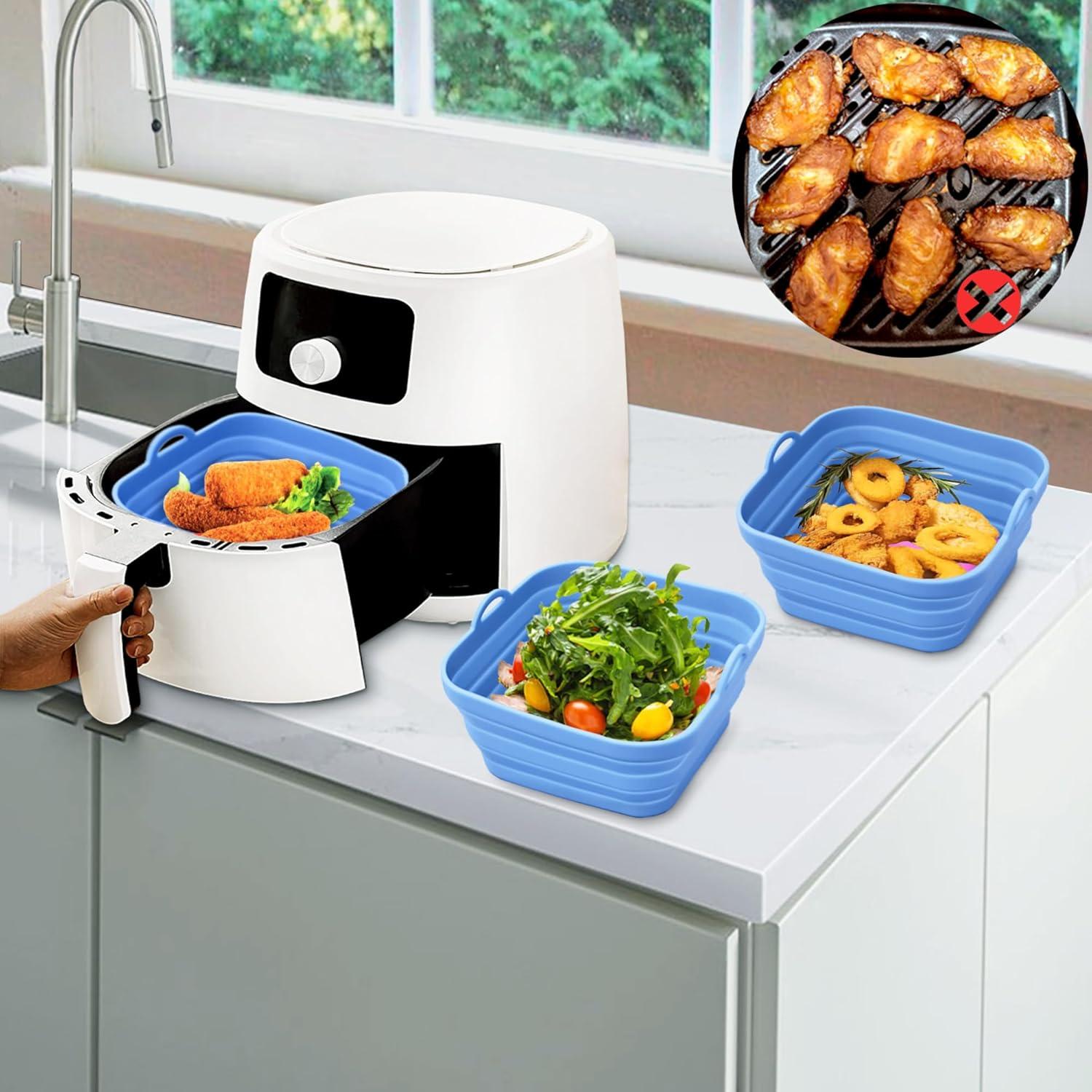 Forros de Silicona Reutilizables Yansipor 20 cm para Freidora de Aire