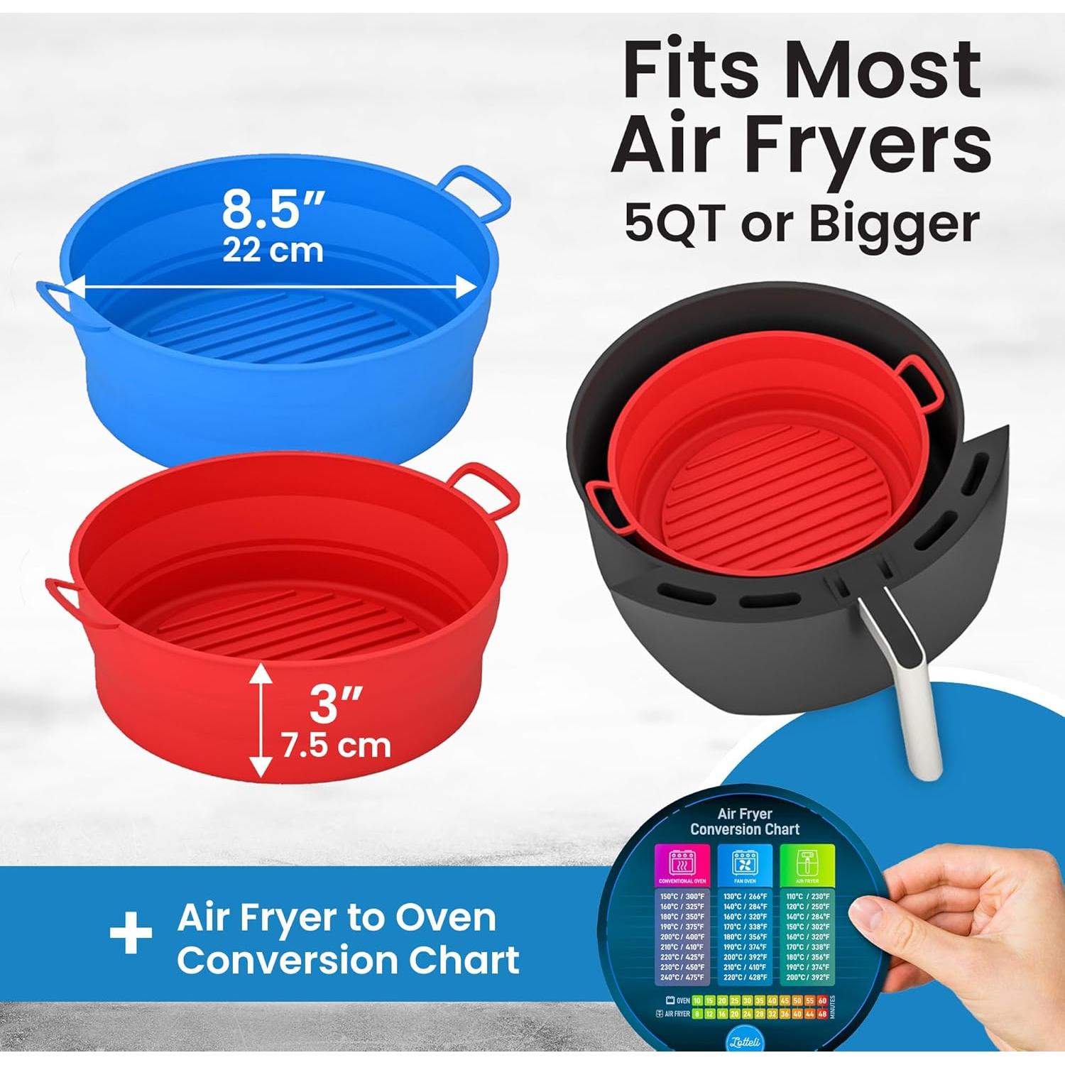 Forros de Silicona Reutilizables Lotteli para Freidora de Aire 5QT