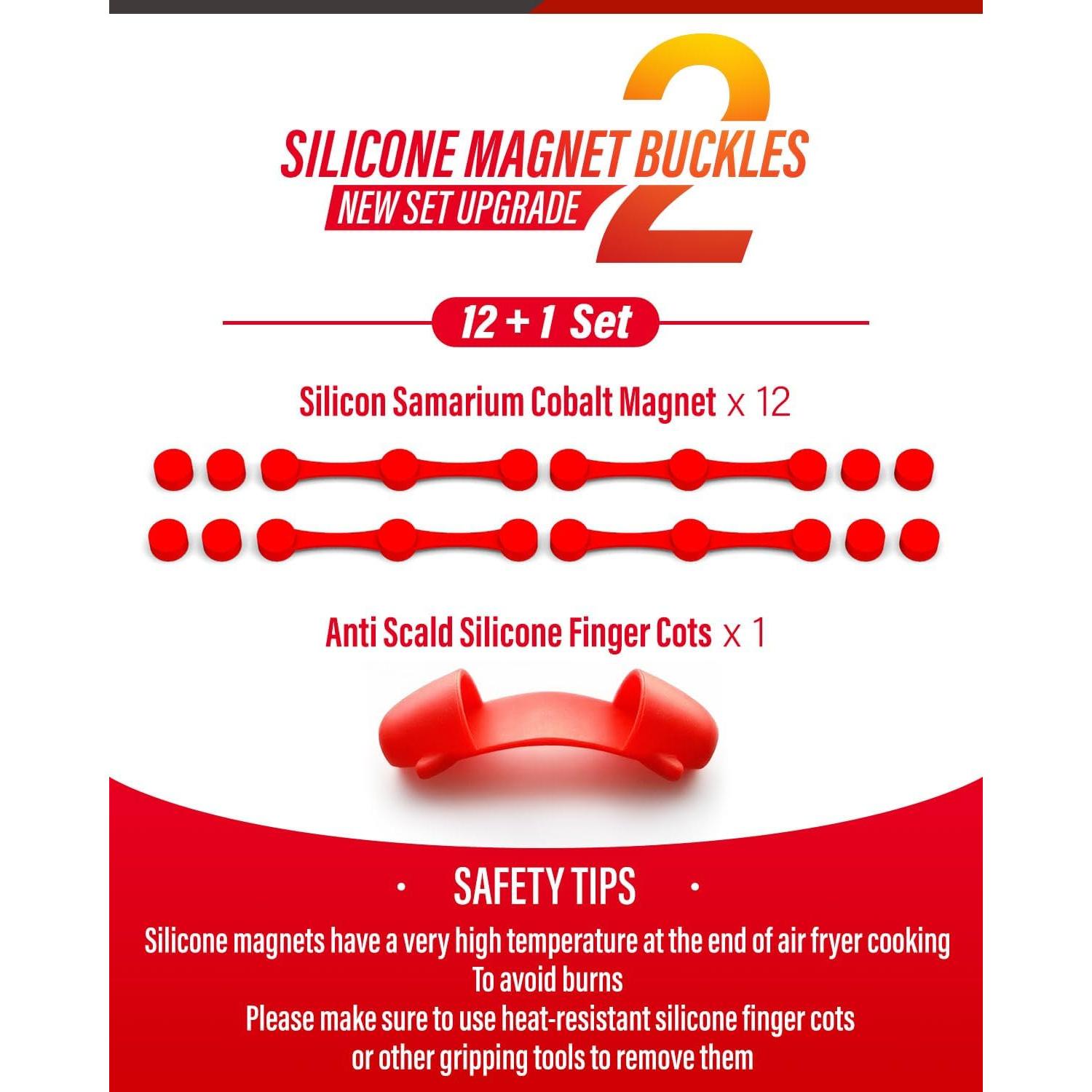 Hebillas Magnéticas de Silicona WM Infinito para Freidora de Aire - 13 Piezas