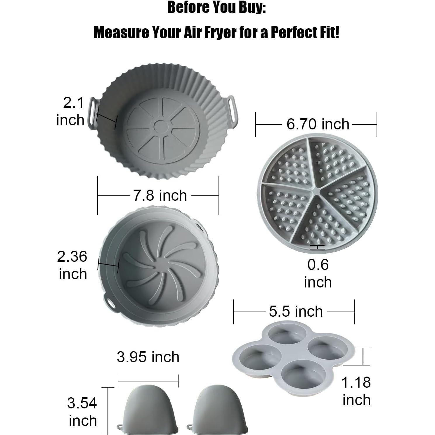 Juego de Forros de Silicona para Freidora de Aire NebulaEdge 5 Piezas
