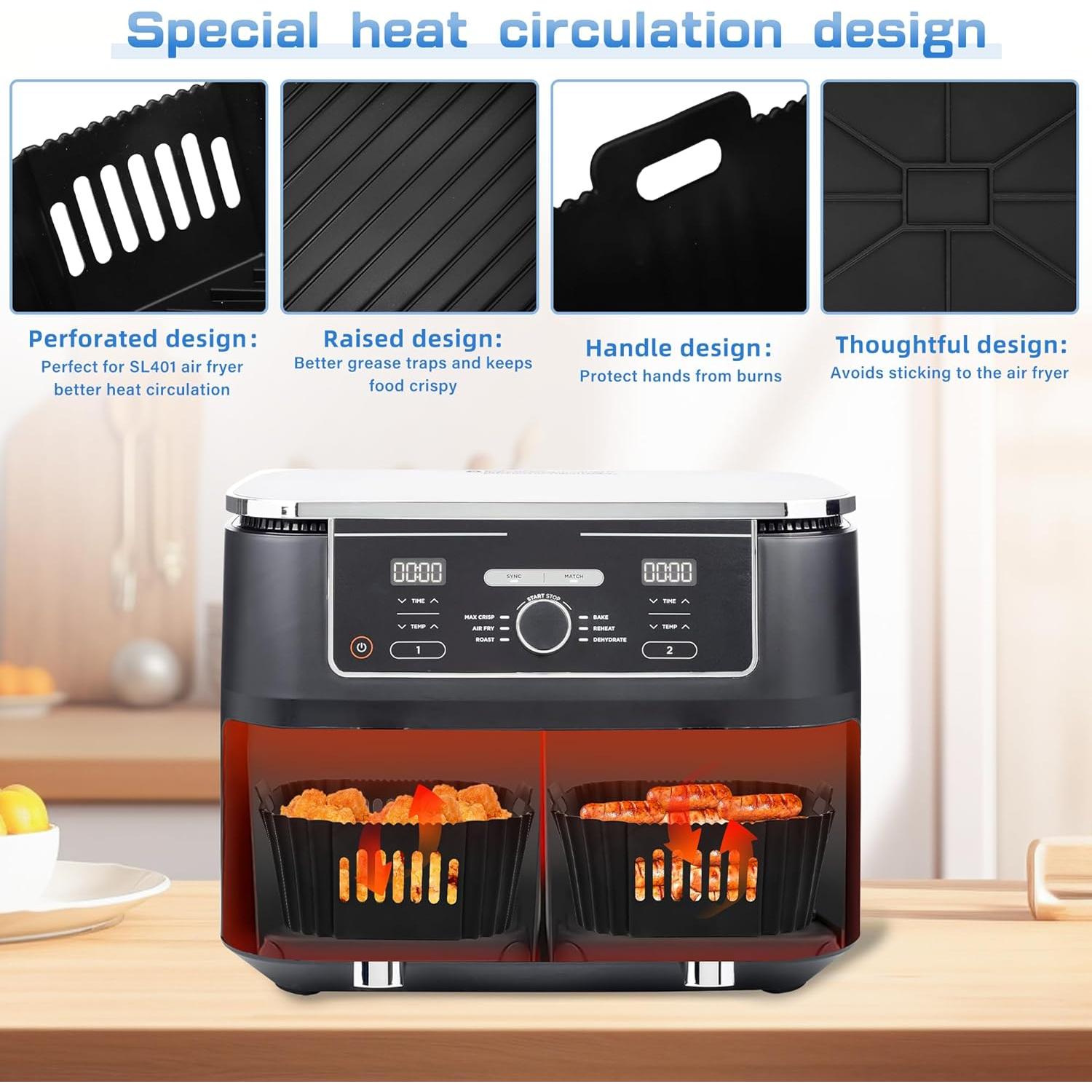 Forros de Silicona Fioxcomko para Freidora Ninja SL401 XL