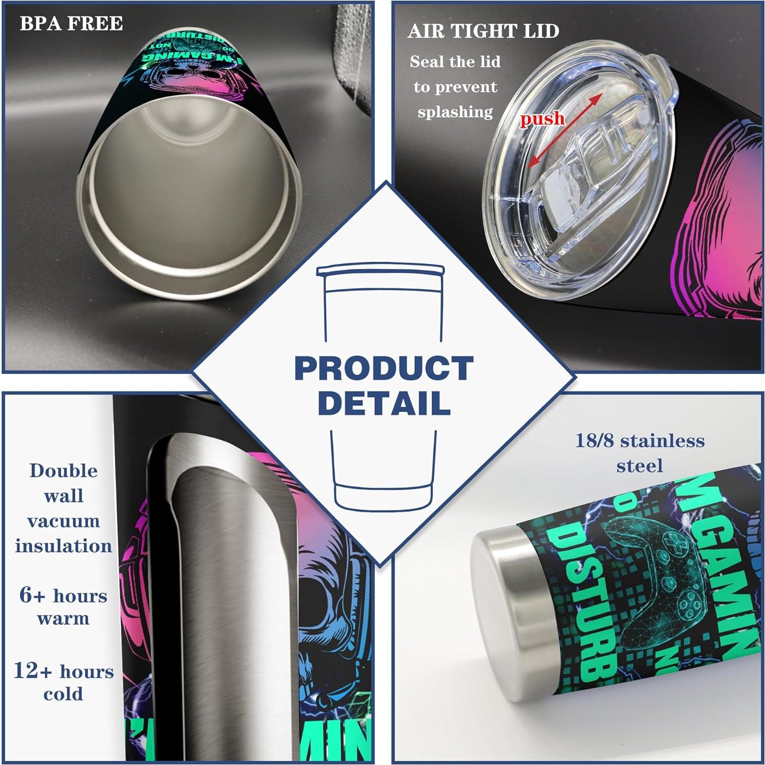 Taza Gamer Vutieso 591 ml, Diseño Moderno y Resistente