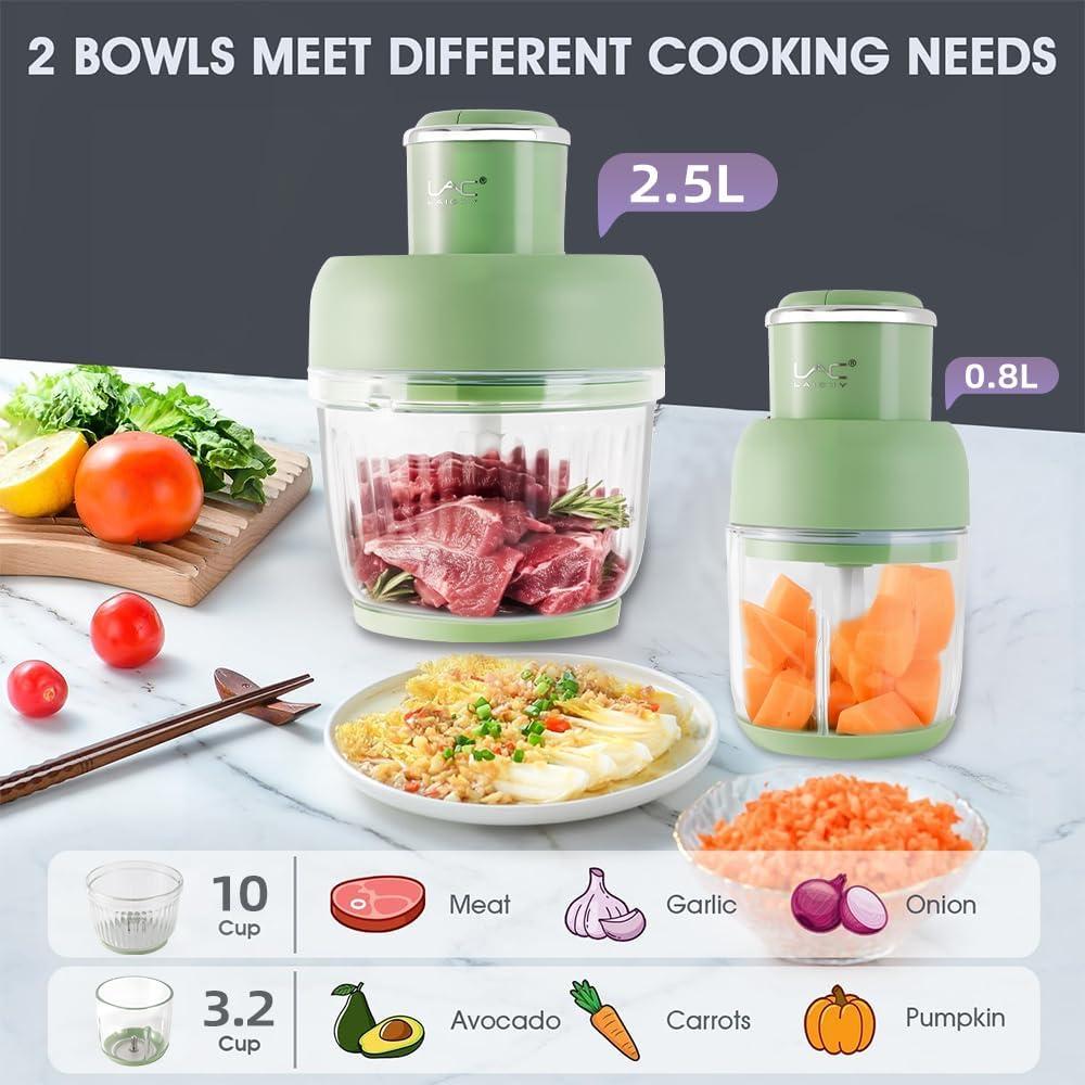 Picadora Eléctrica LAC LAICHY L-7825 - 300W, 2 Tazones de Vidrio