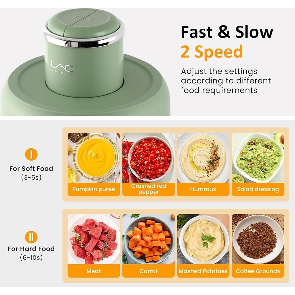 Picadora Eléctrica LAC LAICHY L-7825 - 300W, 2 Tazones de Vidrio