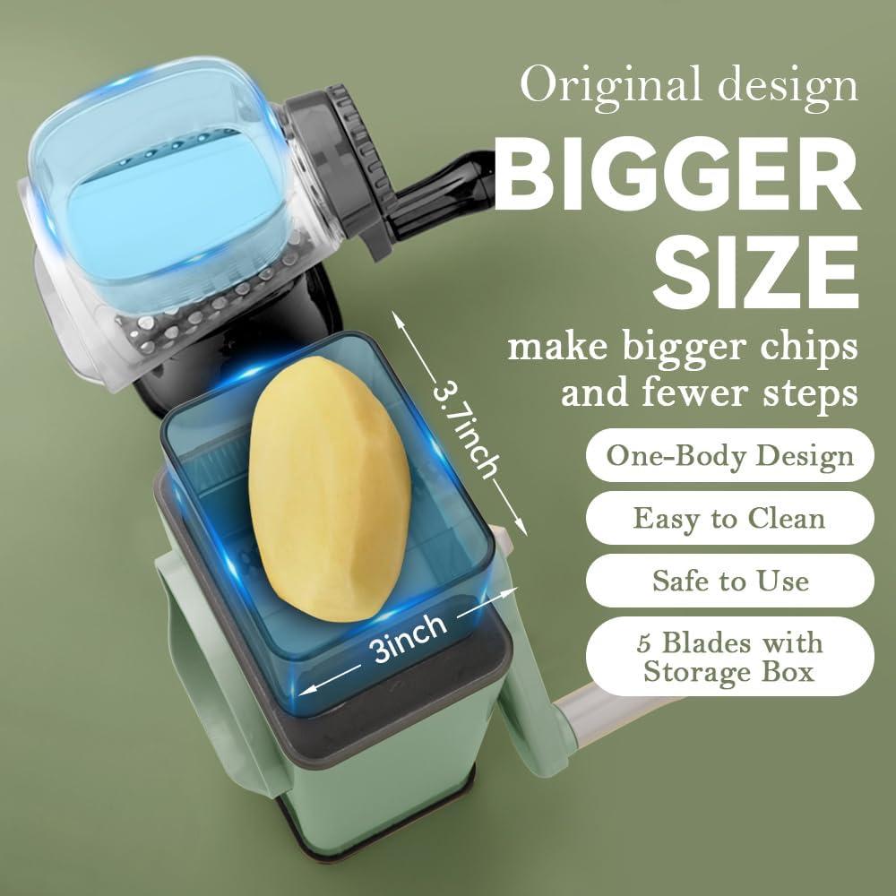 Rallador de Queso Rotatorio KEOUKE con 5 Cuchillas Inoxidable