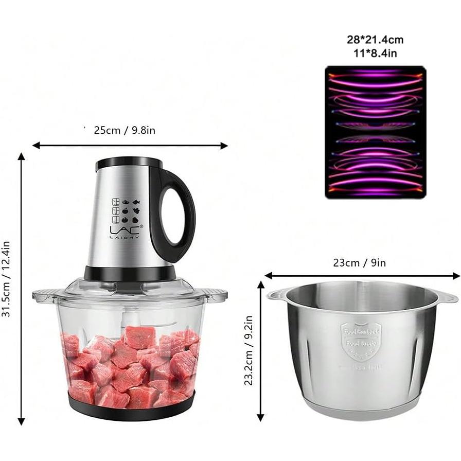 Picadora de Carne LAC LAICHY L-7816, 350W, 2 Tazones 16 Tazas