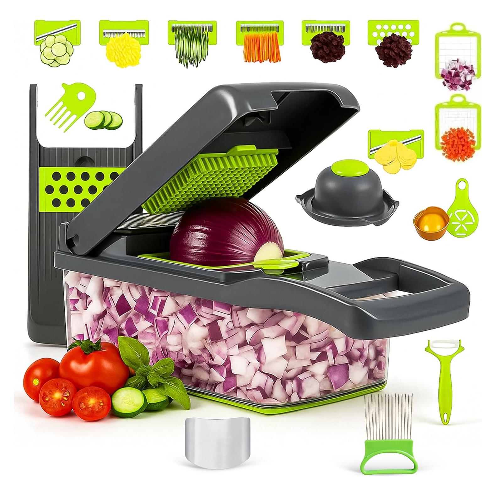 Cortador de Verduras HORTY 18 en 1 Multifuncional Gris