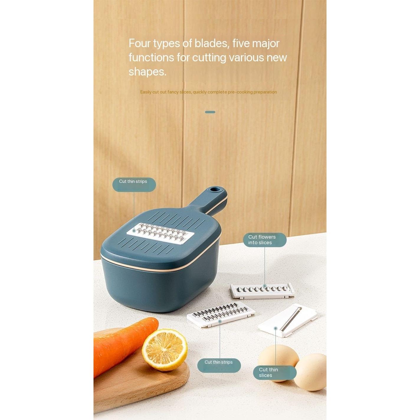 Cortador de Verduras MWenerty con 4 Cuchillas Intercambiables