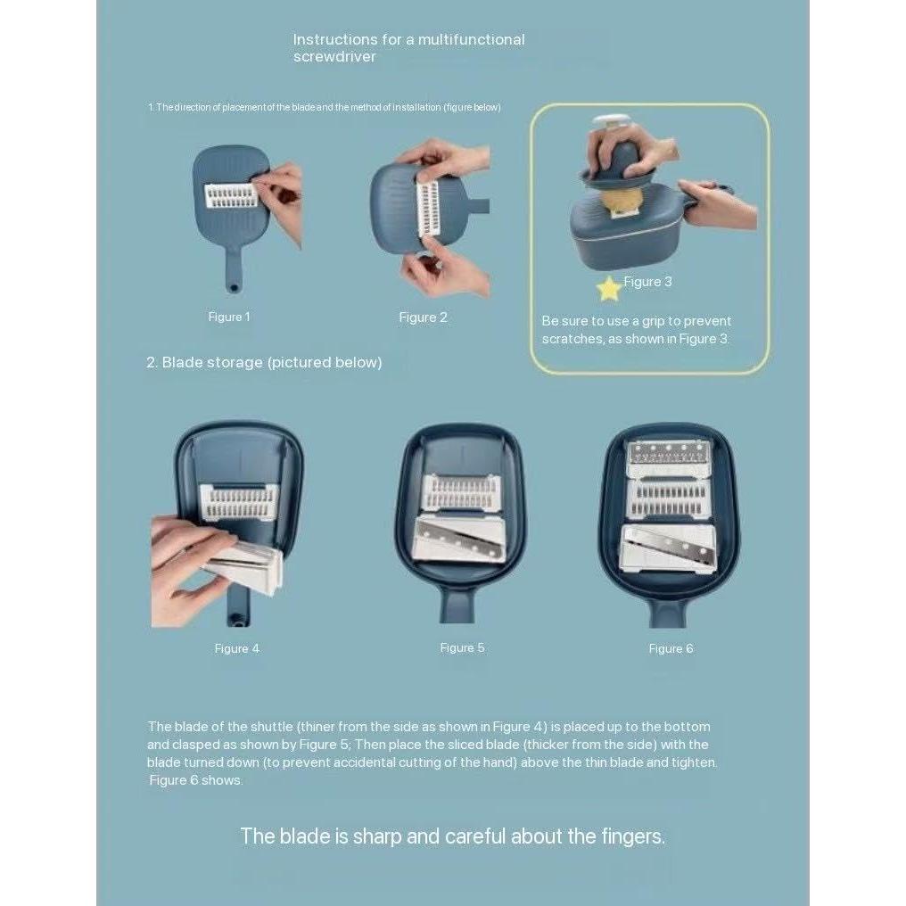 Cortador de Verduras MWenerty con 4 Cuchillas Intercambiables
