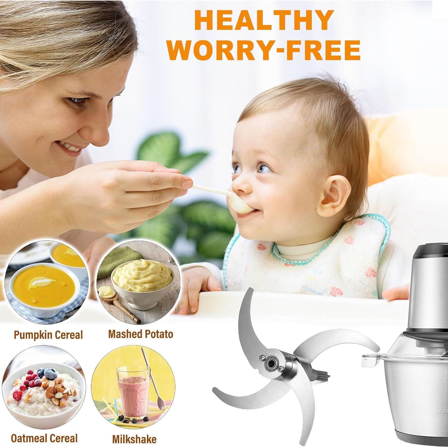 Cuchilla de Procesador de Alimentos LENONG Acero Inoxidable 4 Cuchillas