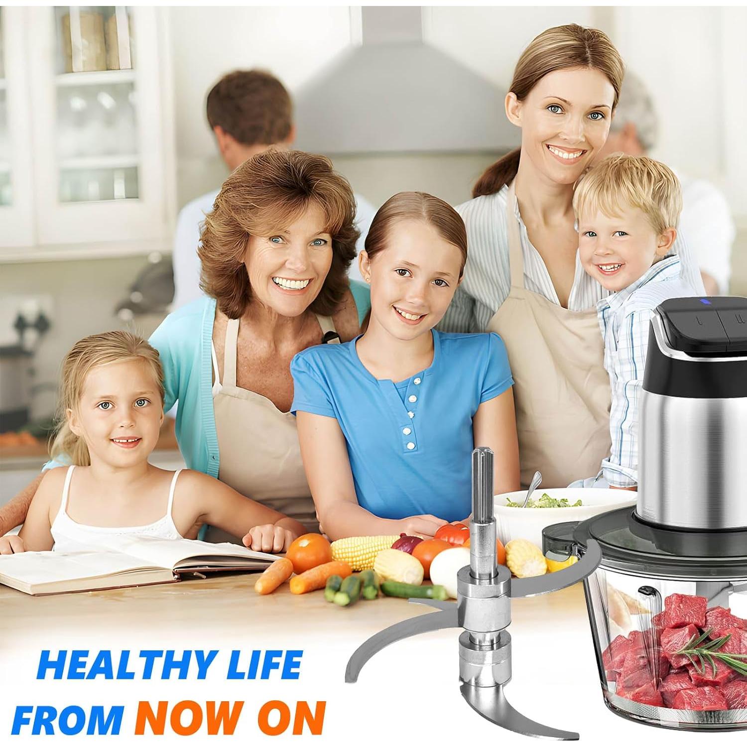 Cuchilla de Procesador de Alimentos LENONG Acero Inoxidable 4 Cuchillas