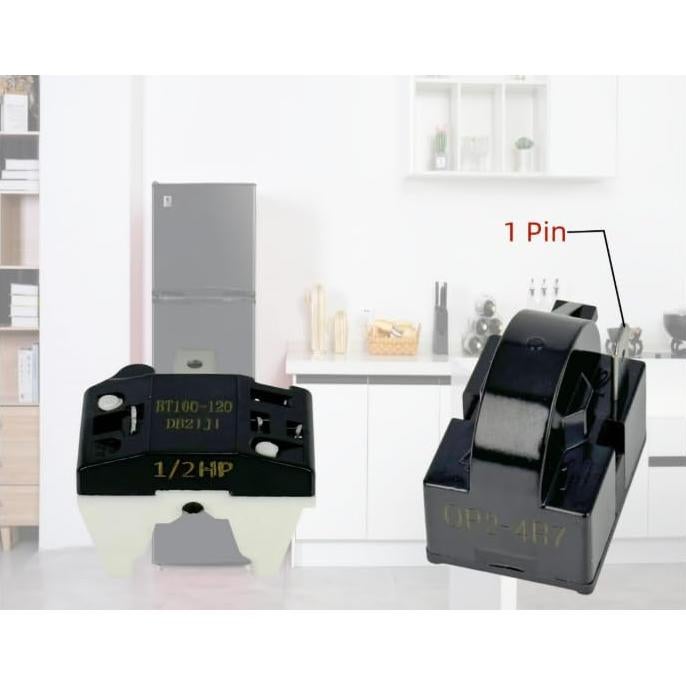 Kit 2 Piezas Relé de Arranque PTC 4.7 Ohm y Protector Sobrecarga