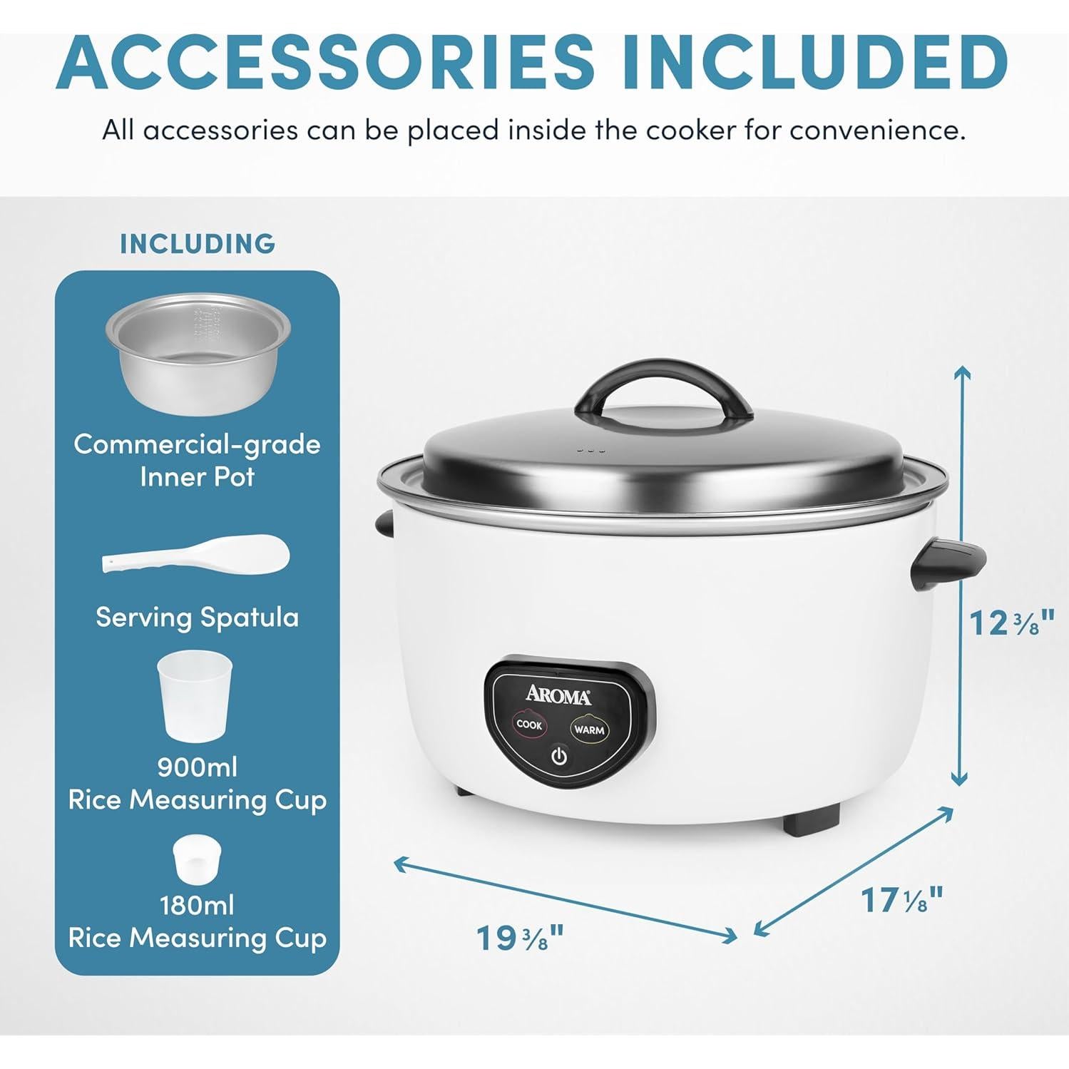 Cocedor de Arroz Comercial Aroma ARC-1430E 60 Copas 13.24L