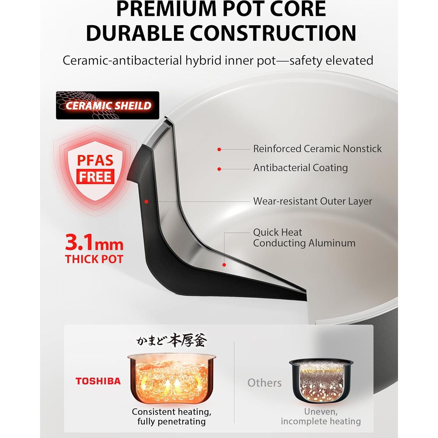 Olla Arrocera TOSHIBA RC-10DRUNA 5.5 Tazas 15 Funciones