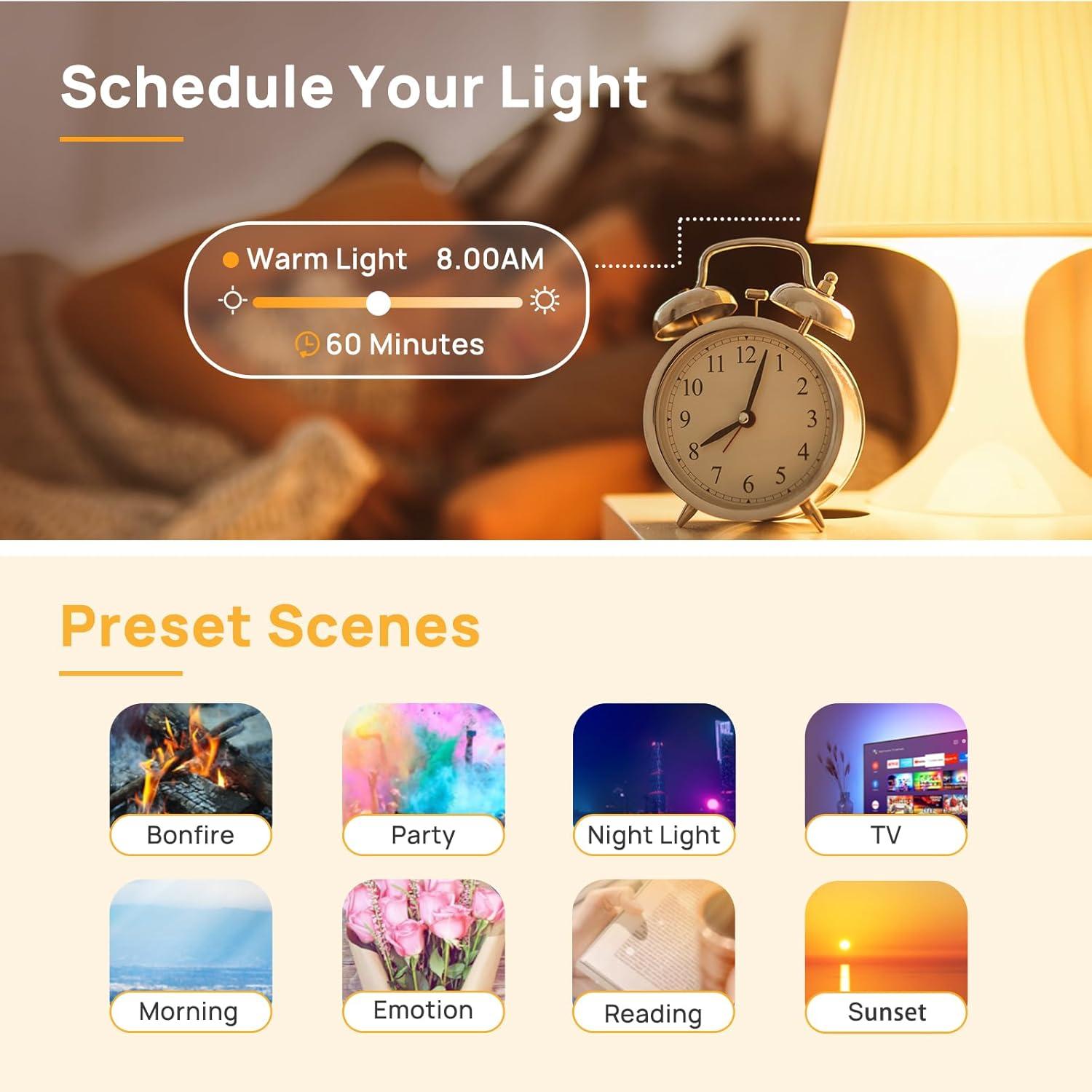 Bombillas Inteligentes Linkind BR30 RGBTW E26 8W Paquete de 4