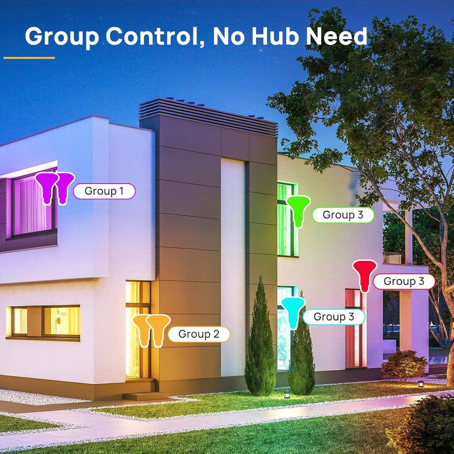 Bombillas Inteligentes Linkind BR30 RGBTW E26 8W Paquete de 4