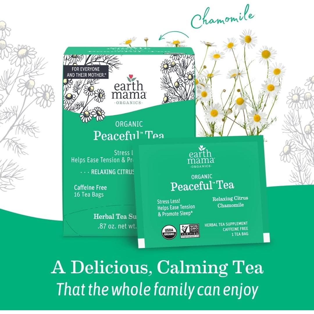 Té Orgánico Peaceful Mama Earth Mama 16 Bolsitas Calmante