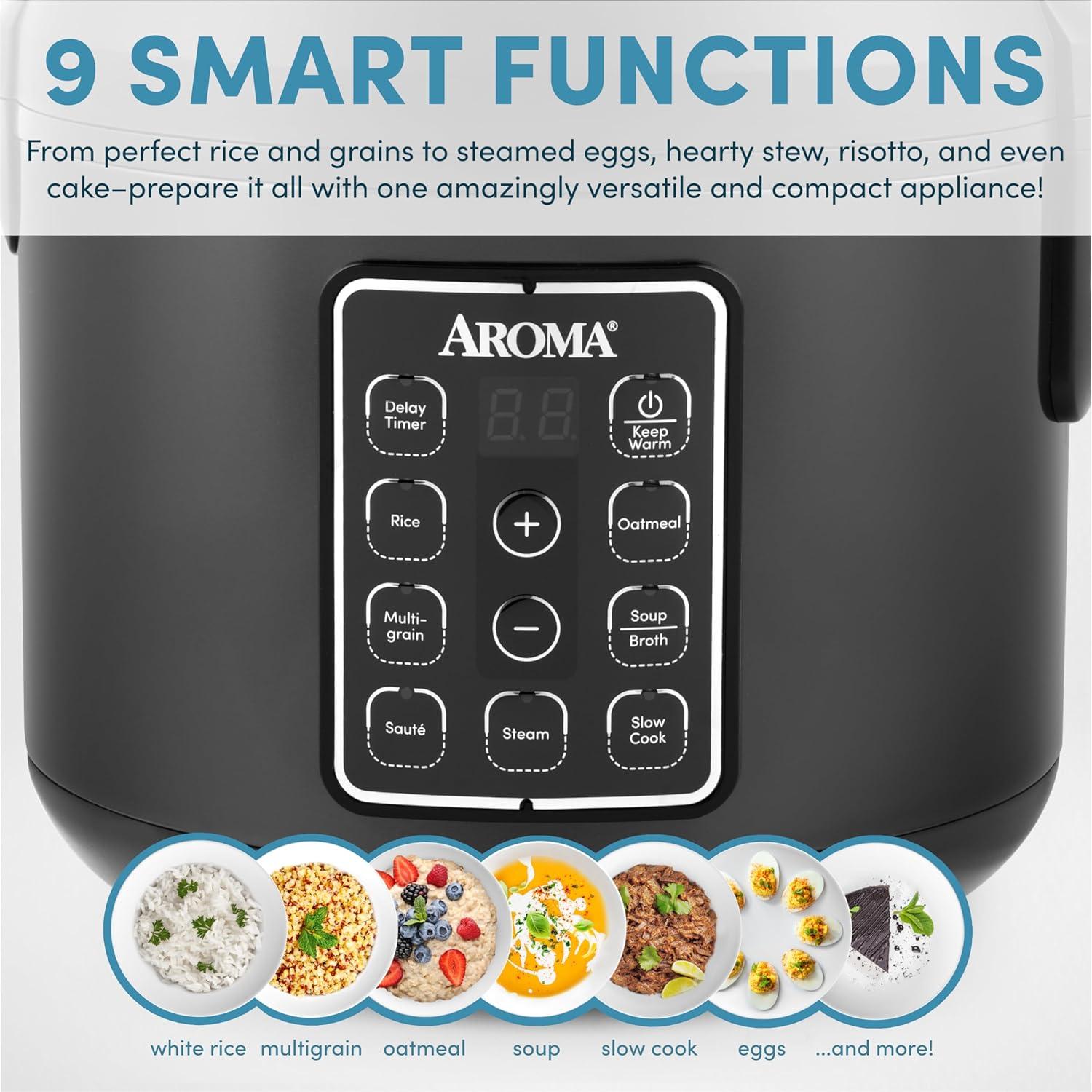 Olla Multicocina Digital AROMA 12 Tazas ARC-966BD Negra