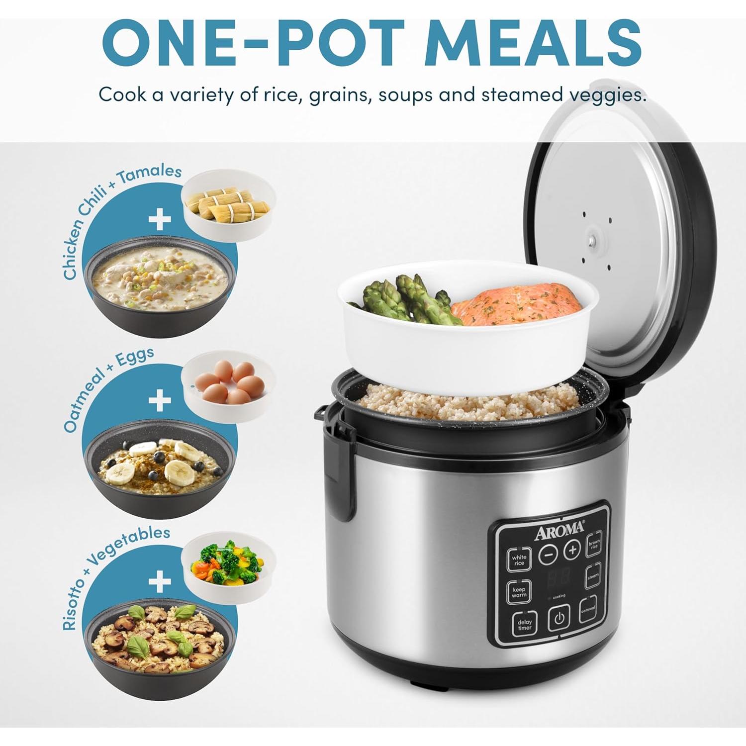 Olla Arroz Digital AROMA 2 Qt. Antiadherente 8 Tazas