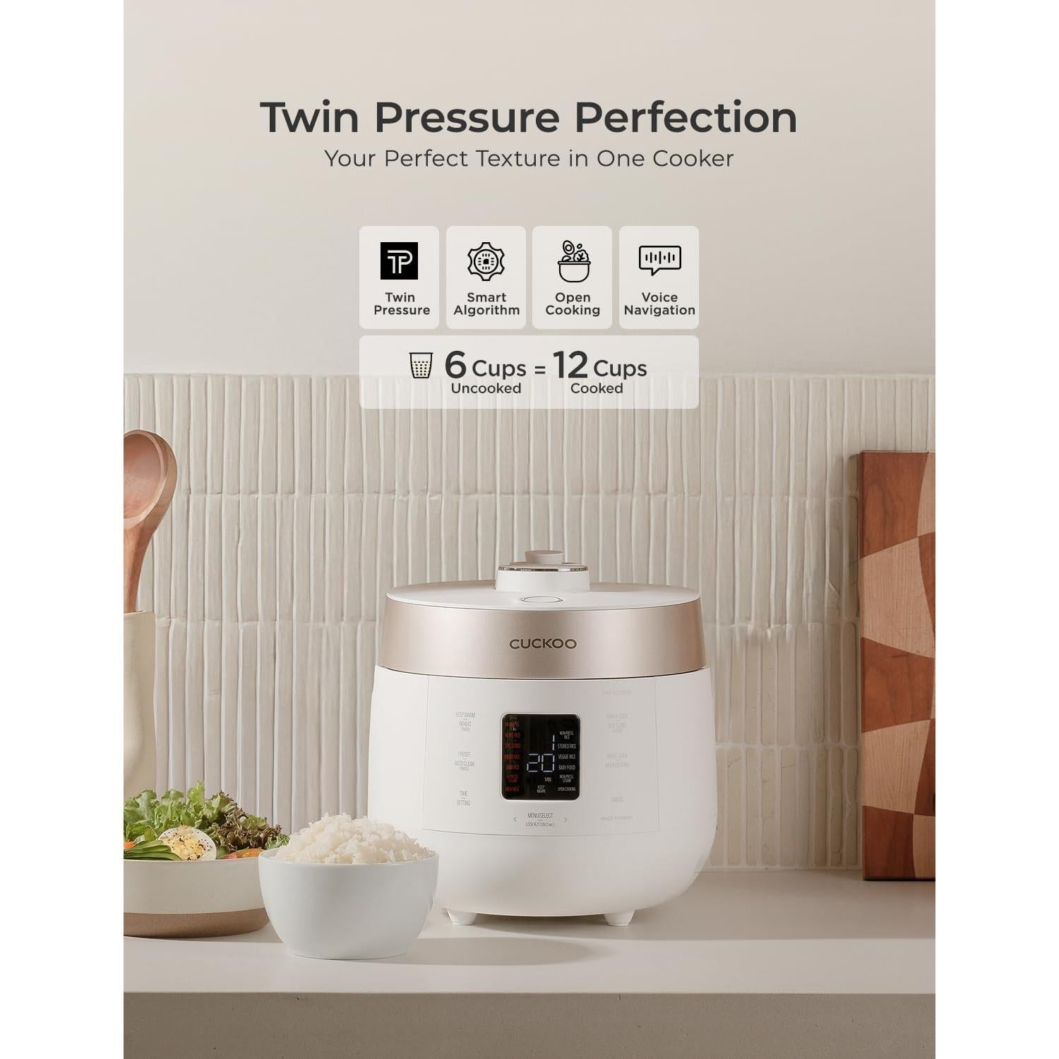 Cocina de Arroz a Presión Cuckoo CRP-ST0609FW 6 Tazas Blanca