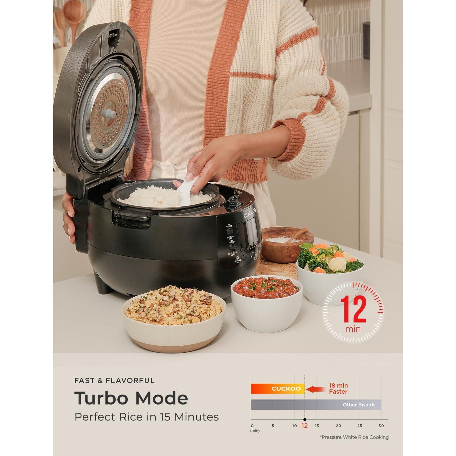 Olla de Arroz a Presión Cuckoo CRP-RT0609FB 12 Tazas Negra