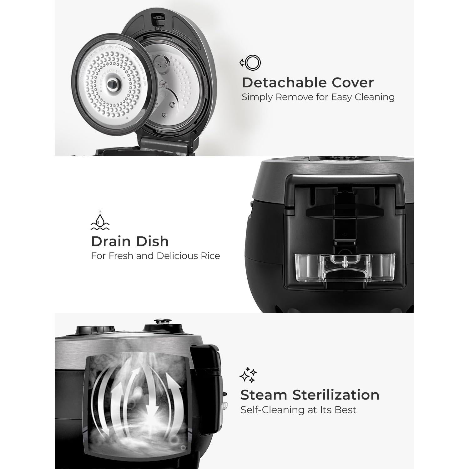 Olla de Arroz a Presión Cuckoo CRP-RT0609FB 12 Tazas Negra