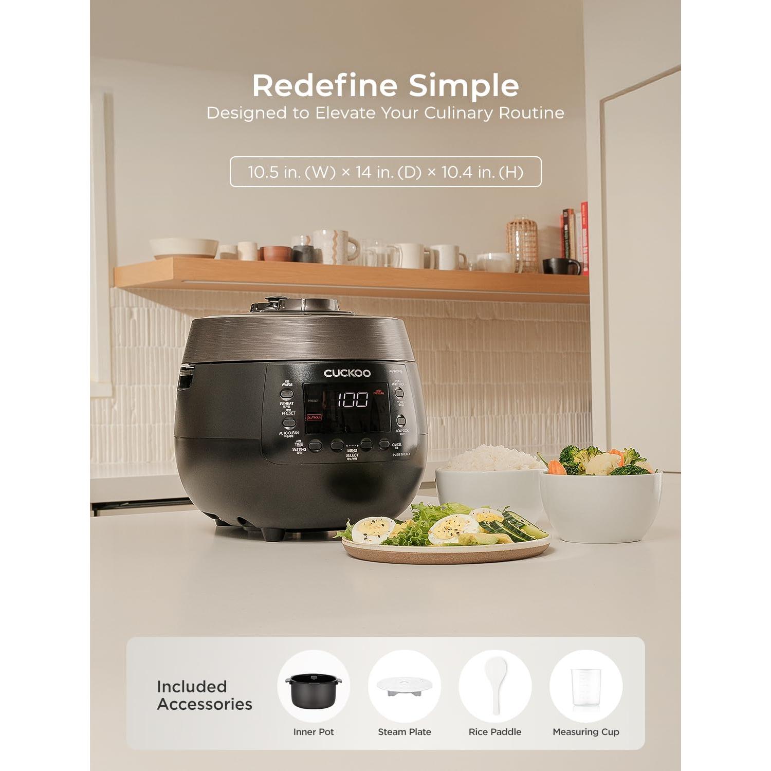 Olla de Arroz a Presión Cuckoo CRP-RT0609FB 12 Tazas Negra