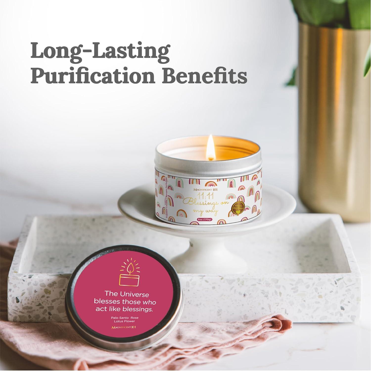 Vela de Afirmación Magnificent 101 - Cera de Soja 170g - Aroma Salvia y Palo Santo - 35 Horas