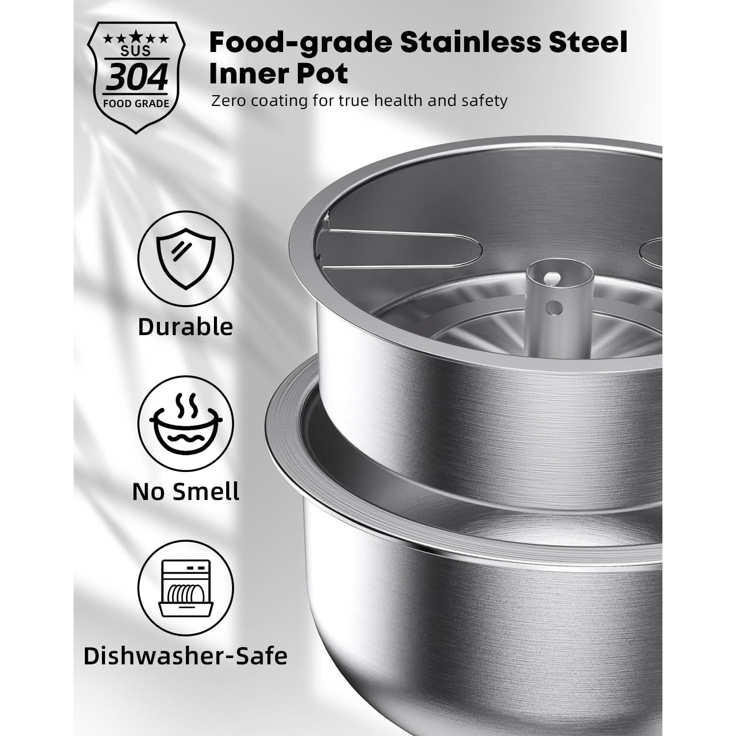 Cocedor de Arroz Novaspark 5 Tazas Acero Inoxidable 2.5L