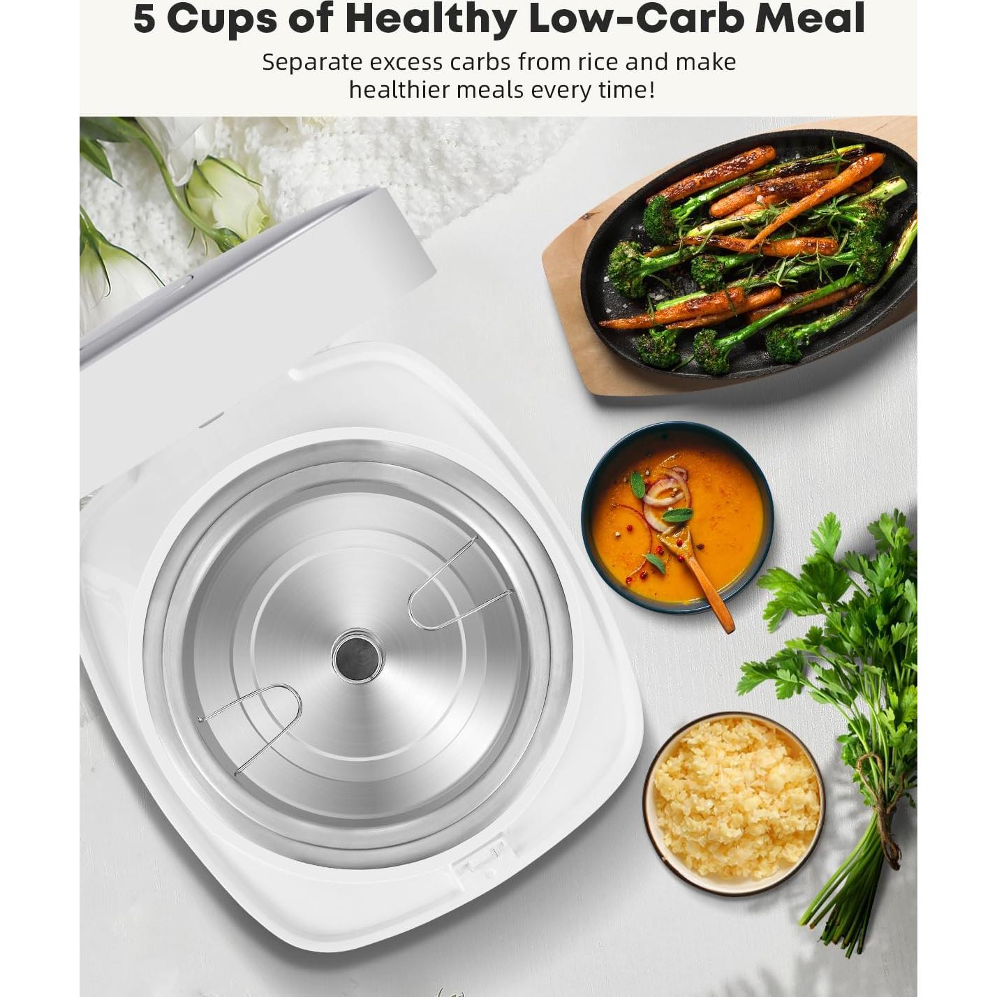 Cocedor de Arroz Novaspark 5 Tazas Acero Inoxidable 2.5L