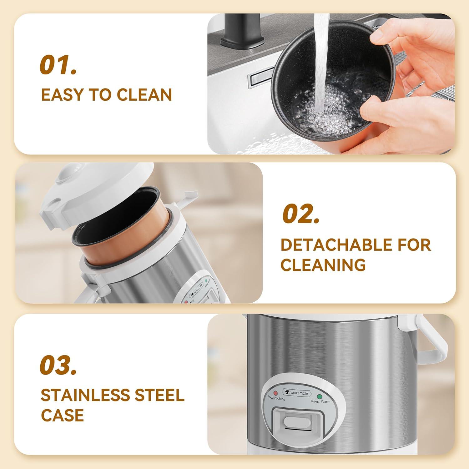 Olla Arrocera Eléctrica TIGRE BLANCO 1.5L para 5 Tazas