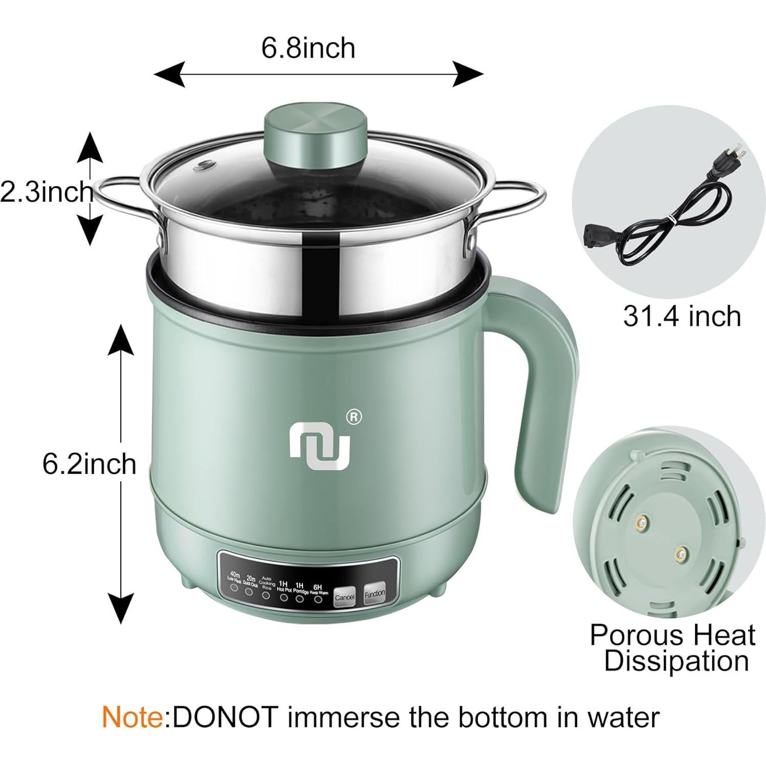 Olla Caliente Inteligente NUNET 1.2L Verde con Temporizador