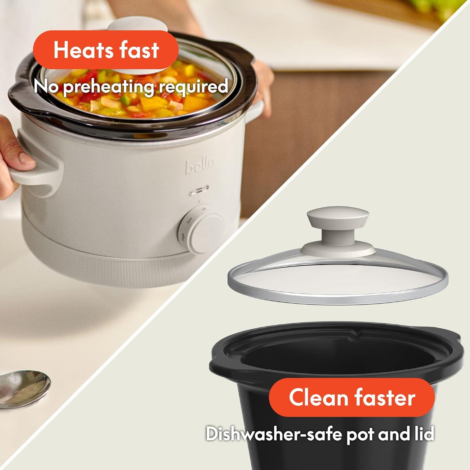 Olla de Cocción Lenta BELLA 1.5qt Cerámica Antiadherente