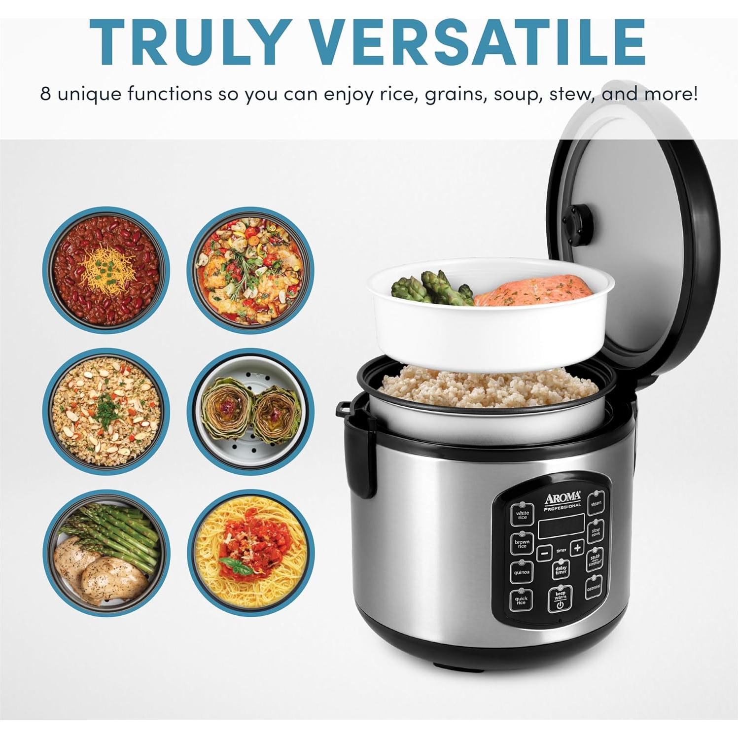 Olla Arrocera Digital AROMA ARC-954SBD 4 Tazas Acero Inoxidable